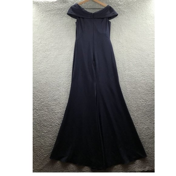 La Femme Off The Shoulder Gown Blue 4 - Picture 3 of 4